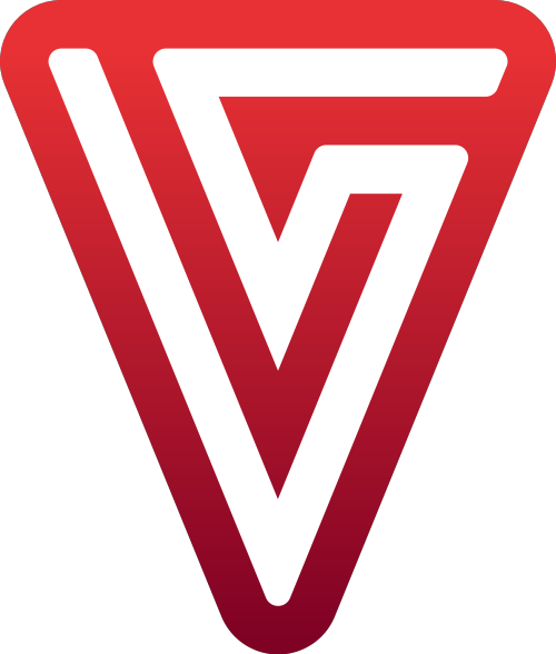 紅色倒三角字母VS矢量logo圖標 logo png