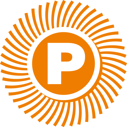 橙色太陽(yáng)字母P矢量logo logo png