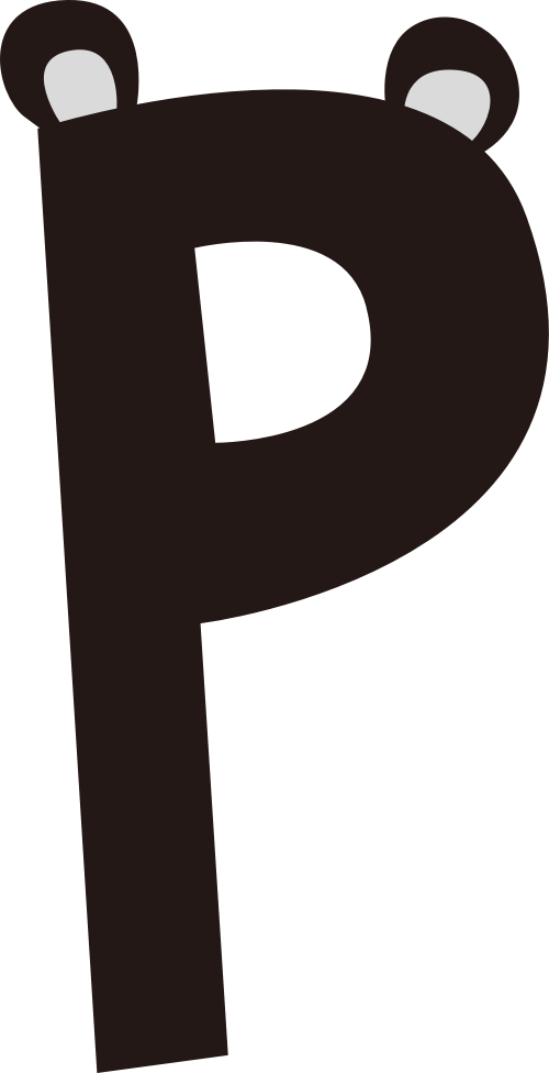 熊字母P可愛(ài)動(dòng)物矢量標(biāo)志圖片 logo png
