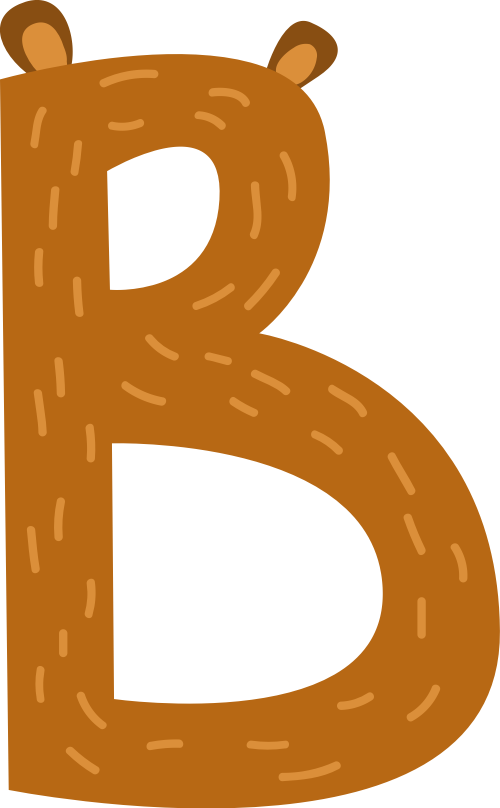 棕色小熊字母B卡通可愛動(dòng)物logo設(shè)計(jì)素材 logo png