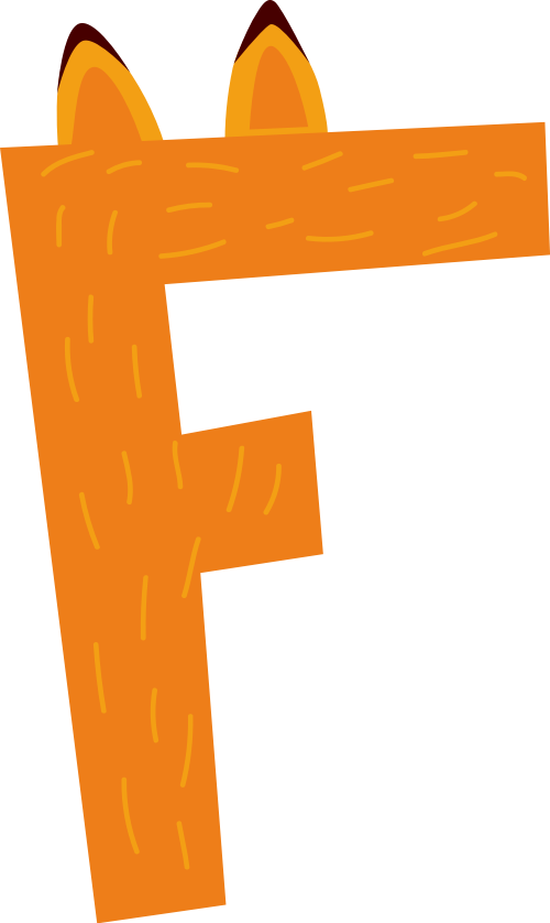 黃色狐貍字母F可愛卡通動物矢量logo圖標(biāo) logo png