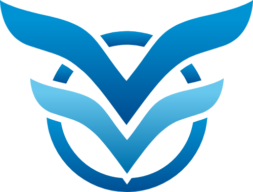 藍色漸變V字母 logo png